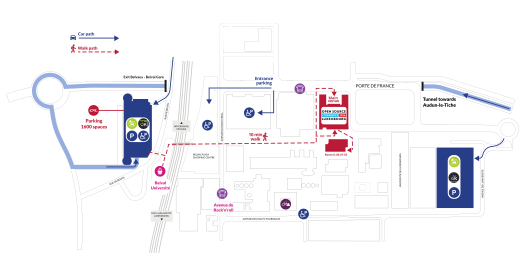 Map showing the directions to the venue of the OSCL26
