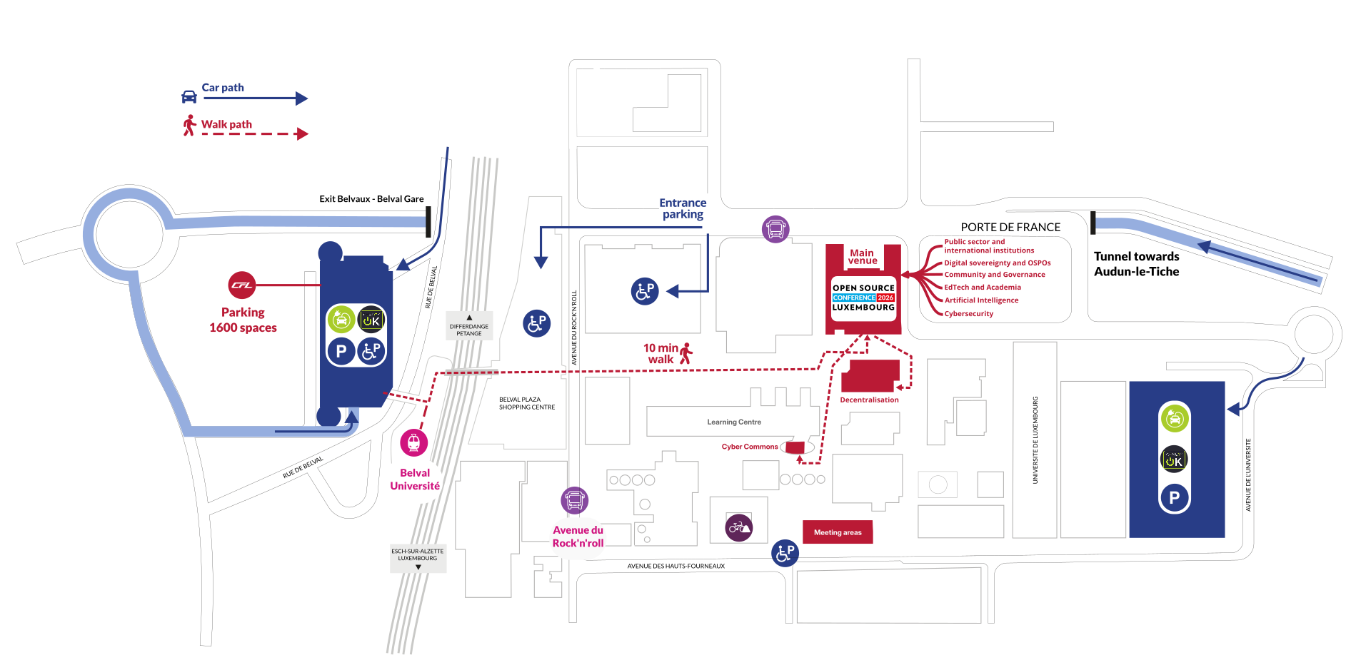 Map showing the directions to the venue of the OSCL26